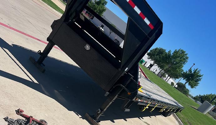 102-inch-wide-40-foot-long gooseneck trailer for heavy hauling and vehicle transport